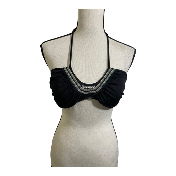 Victoria Secret womens New beach sexy bikini top beaded front black. Size Large - Picture 8 of 10